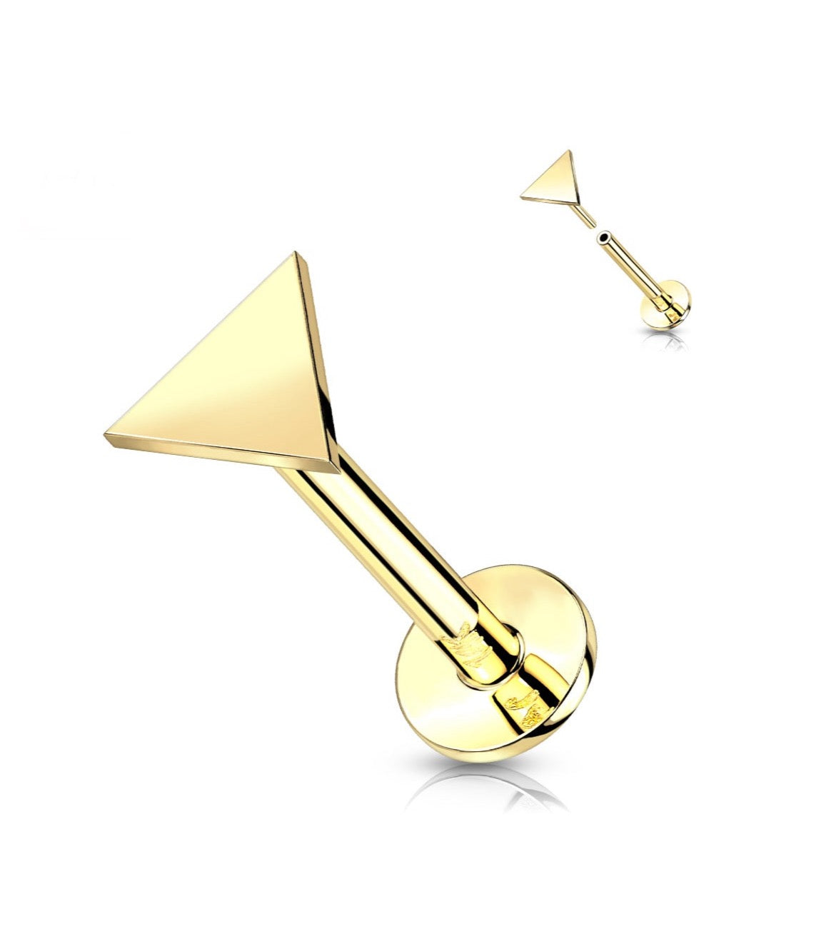 14k Threadless Flat back Stud