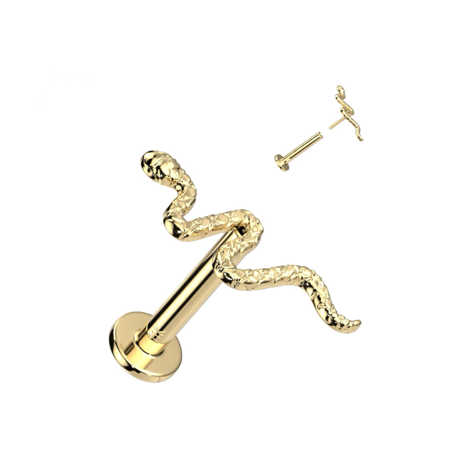 14k Threadless Flat Back Stud