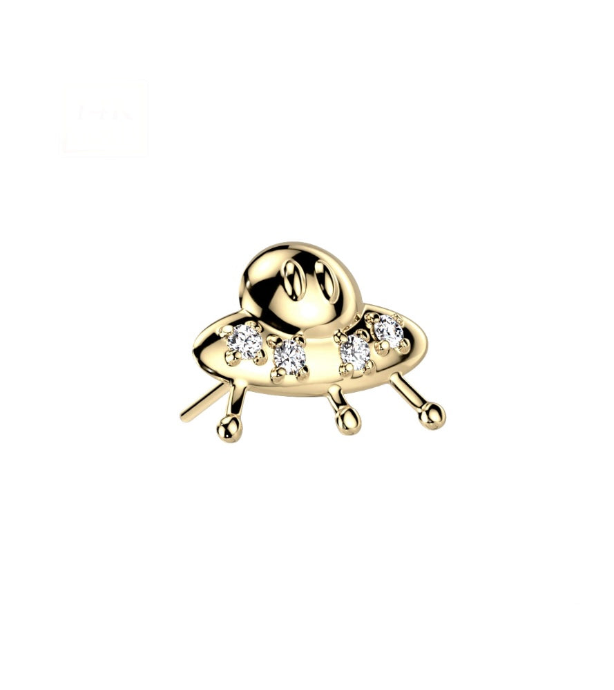14k Threadless Post