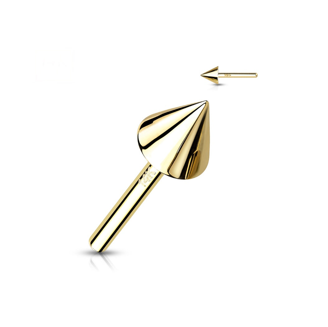 14K Threadless Post