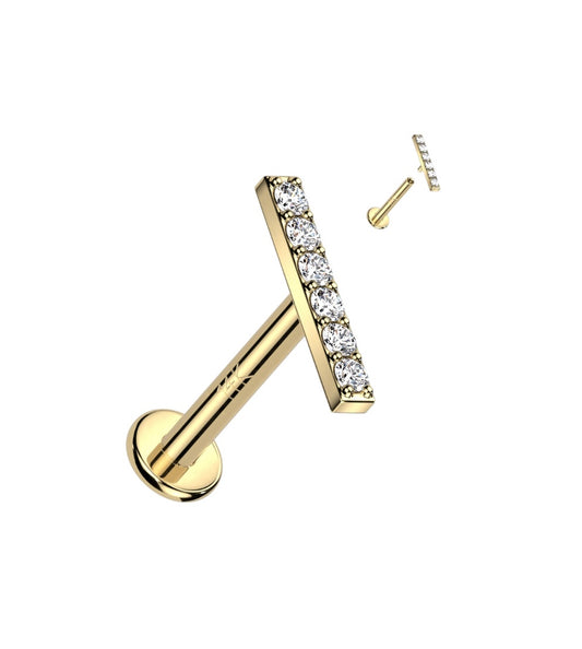 14k Threaded Flat Back Stud