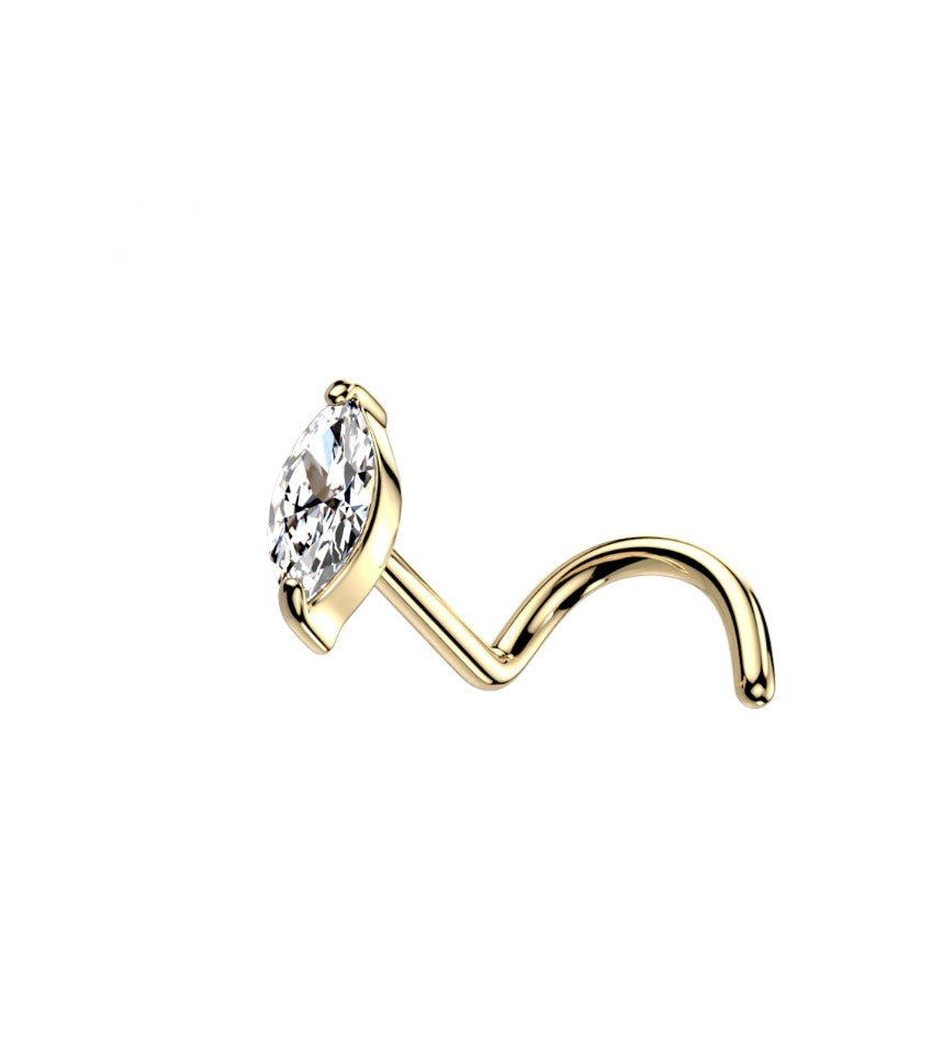 14K Gold Nose Stud